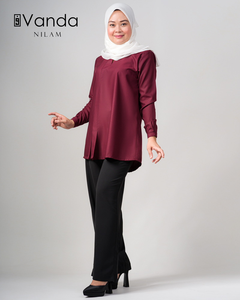Vanda | Nilam Blouse in Maroon - Image 4