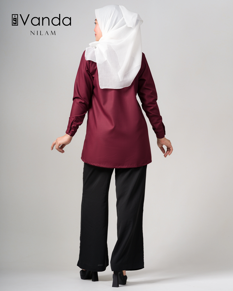 Vanda | Nilam Blouse in Maroon - Image 2