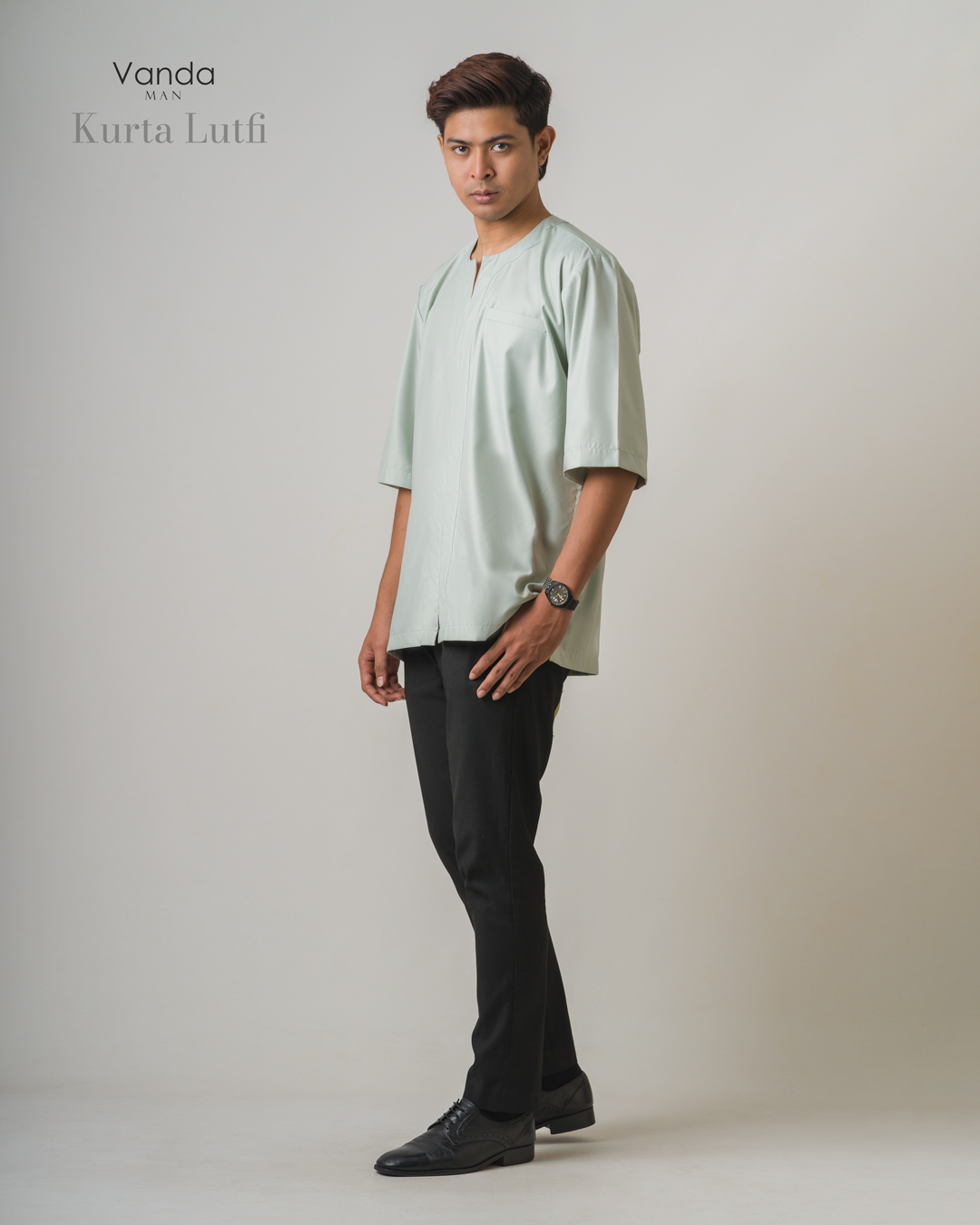 Vanda Man | Kurta Lutfi in Silver Grey